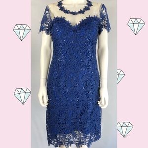 Straight cut lace dress knee length.